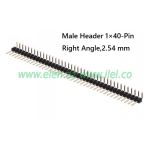 Male Header 1×40-Pin, Right Angle,2.54 mm