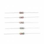 Resistors 0.5, 1.5, 2.4, 3.3, 4,7, 6.8, 10, 22, 27 Ohm 1/4W 0,25W 5% Carbon Film