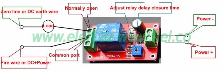 Delay ON timer NE555 schematic