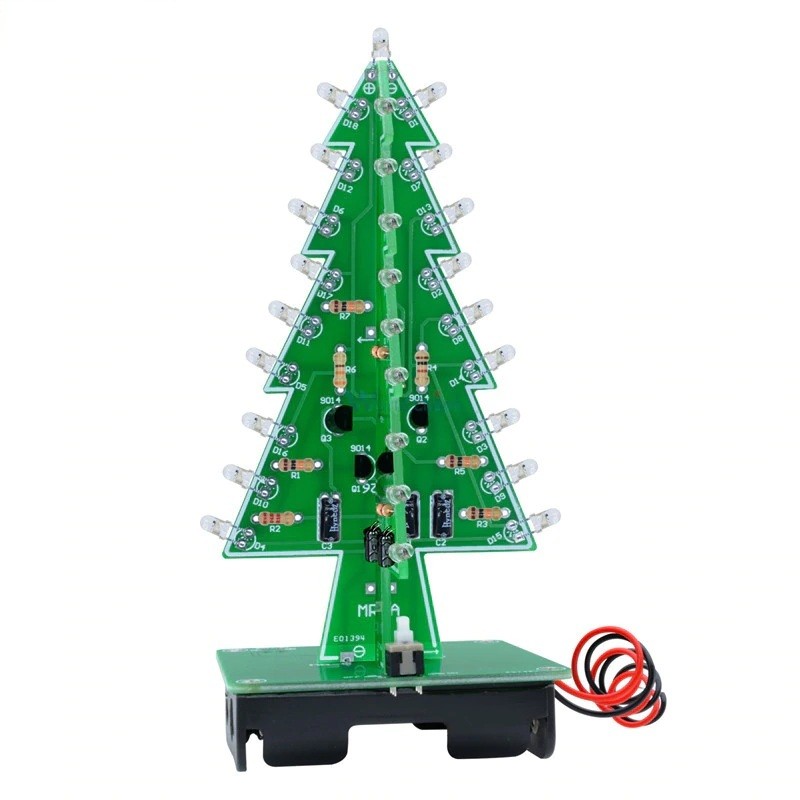 3D Christmas Tree DIY Kits 7 Colors Light Flash LED Circuit Christmas