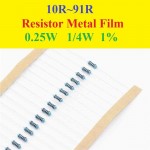 Resistor Metal Film 10R~91R 0.25W 1/4W 1% 24 Values