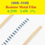 Resistor Metal Film 100R~910R 0.25W 1/4W 1% 24 Values