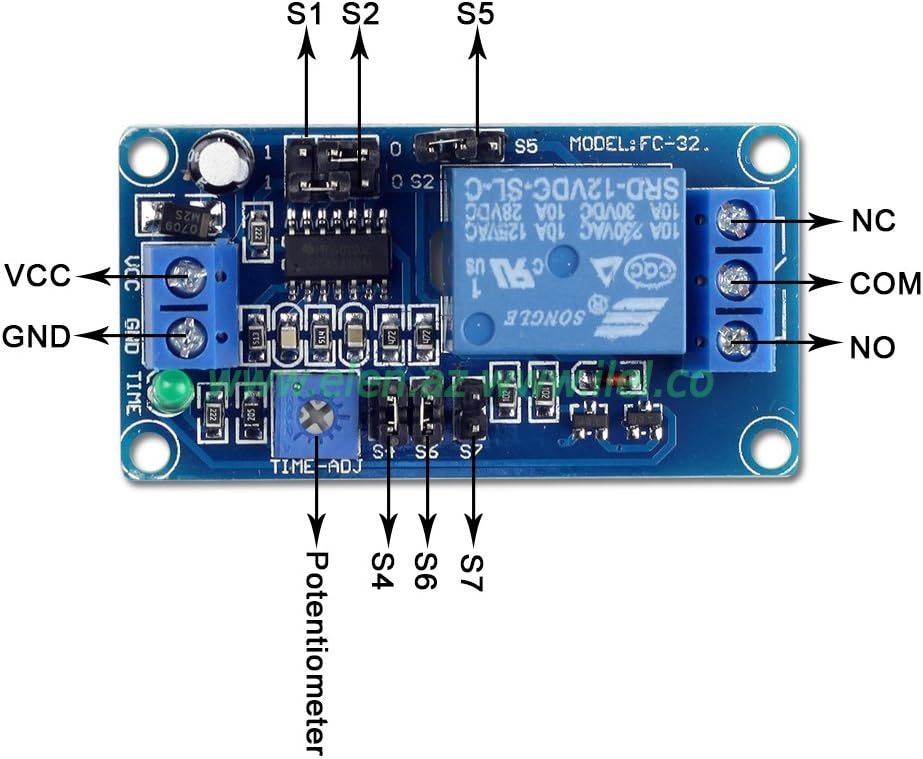 DC 12V Timing Delay Adjustable Relay Module