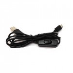 Черный USB-microUSB кабель с кнопкой включения